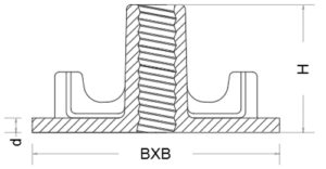 écrou ø100 dimensions