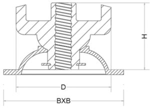 Écrou articulée avec plaque dimensions